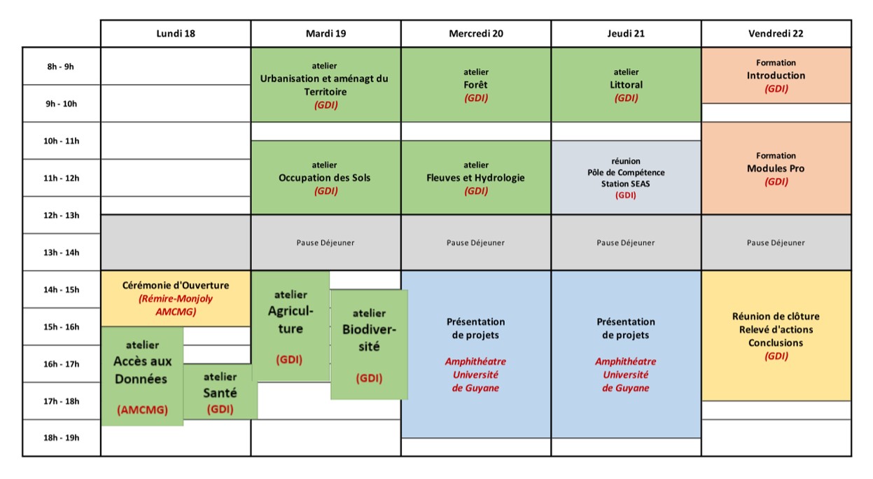 Programme semaine télédétection en Guyane - Octobre 2021